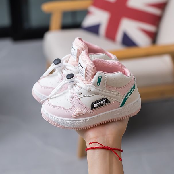 Kids' Sneakers Board Shoes Girls' Baby Shoes Boys' High Top Basketball Shoes Kindergarten Shoes_vogvips.com