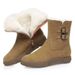 Sheepskin Snow Boots For Women Fleece Lined Thickened Retro Cotton Suede Fur Large Size Women's Shoes Winter Edition_vogvips.com