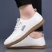 Men's Soft Sole Versatile White Breathable Slip-On Business Leather Shoes Fashion Casual Sneakers_vogvips.com
