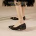First-Layer Cowhide Summer New Style New-Inspired Color-Block Pointed-Toe Flat Shoes For Women, Korean Version,_vogvips.com