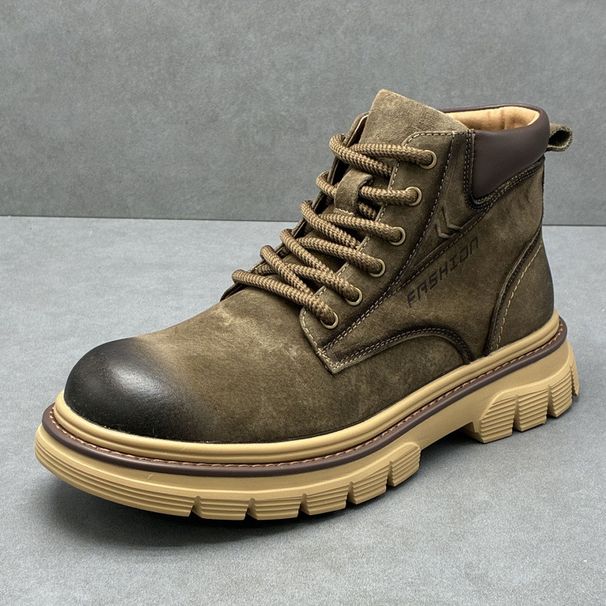 Martin Autumn New High-End Workwear Shoes High-Top Leather Men's British Style Casual Ankle Boots_vogvips.com