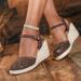 Best-Selling Fashion Sandals: New Closed-Toe Wedge Thick-Soled Waterproof Platform Strap Sandals With Straw_vogvips.com