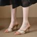 New Pointed-toe Stiletto Sandals Rhinestones, Comfortable For Outdoor Wear, Open-toed, Breathable, Niche High-heeled_vogvips.com