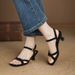 French-style Open-toe Sandals For Women, 2026 Summer New Model, Elegant Thin-heeled Soft-soled Square-toed Black_vogvips.com