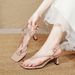 Women's Sandals 2025 New Summer Square-Toed High Heels With Thin Straps, French Style Roman Shoes, Korean Version_vogvips.com
