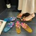 Cross-border Hot-selling Colorful Floral Crystal Slippers For Women, Summer Outdoor Fashion Retro Jelly Shoes_vogvips.com