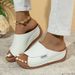 Large Size Thick Soled Casual For Women, 2025 New Style Wide Strip With Simple And Fashionable Fish Mouth Wedge Heel_vogvips.com