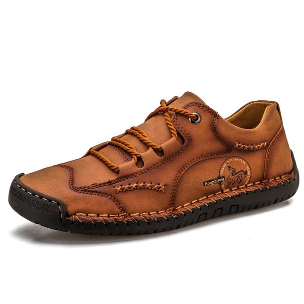 Suitable For All Seasons Large Size Genuine Leather Soft Sole Simple Men's Fashion Versatile Casual Shoes For Outdoor Wear_vogvips.com