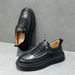 Men's White Sneakers 2025 Spring New Thick-Soled Trendy Genuine Leather Versatile Casual Soft Sole Lightweight_vogvips.com