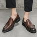 Men's Solid Color Platform Dress Leather Shoes Office Loafers_vogvips.com