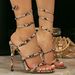 Sexy High Heel Snake Print Strappy Sandals For Women - Fashionable Square Toe Party Shoes With Buckle Closure (Available In EU Sizes 36-42)"_vogvips.com