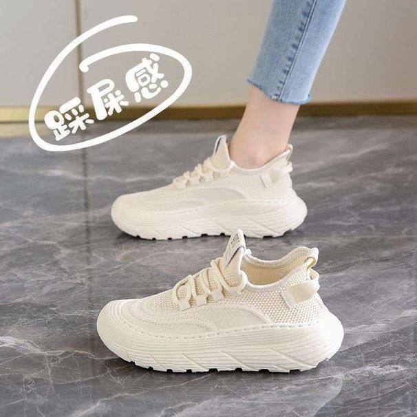 ShoeVault Stepping On Clouds Black Work Shoes For Women Soft Sole Comfortable Kitchen Non-Slip KFC Summer Breathable Size 34_vogvips.com