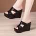 Women's Shoes Super High Heel Wedge Heel Sandals For Women Summer New Platform Thick Bottom Waterproof Platform Fashionable Outdoor Non Slip Slippers_vogvips.com