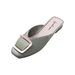 2025 Flat Retro Sandals Fashion Spring And Summer Solid Color Round Toe Non Slip Casual Simple Metal Women Shoes_vogvips.com