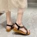 2024 Summer New Fashion Mid Heel Women's Sandals Square Toe Women's Heel Diamond Decorated Slip-On Sandals Women's Shoes_vogvips.com