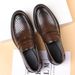 Men's Fashion Loafers Slip-On Leather Shoes Breathable Comfortable Dress Shoes_vogvips.com