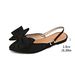 Women's Summer Flat Sole Bow Tie Sandals Plus Size Pointed Toe Open Back Style European American_vogvips.com