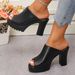 Spring Summer European American Fashion Chunky Heel High-heeled Open-toe Shoes, New Foreign Trade Platform Thick-soled_vogvips.com