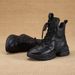 Genuine Leather Thick-Soled High-Top Shoes For Women Winter Fleece-Lined Height-Increasing Martin Internet Celebrity_vogvips.com