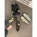 French Hepburn-style British Women's Leather With Square Toe, Vintage Versatile Platform Mary Jane Shoes, Stunning_vogvips.com