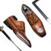 European Style Square Toe For Business Formal Brogue Breathable British Suit Young Men Wedding Shoes_vogvips.com
