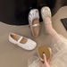 Vintage Round Head Grandma Shoes Women's Fashion Pleated One-word Buckle Mary Jane Single Shoes_vogvips.com