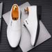 Euro Step 2025 Men's Business Casual Leather Invisible 6cm Pointed Toe Slip-On White Height Increase Shoes 9609_vogvips.com
