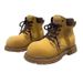 Martin Thick Sole 2025 New Autumn Short Chunky Heel Lace-up Yellow Boots Women's Shoes_vogvips.com