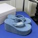 Yimengling Same Style Height Increasing Thick Sole Slippers For Women Outdoor Wear 2025 Summer New Wedge Denim Blue_vogvips.com
