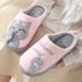 Cozy Plush Cotton Slippers For Men And Women, Non-Slip Indoor House Shoes With Cute Lucky Cat Design, Warm Comfort For Winter Fall Spring_vogvips.com