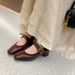 Women's Shoes Spring Retro Square Toe Buckle Strap Thick Heel Mary Jane Shoes Fashionable And Versatile Shallow Mouth Single Shoes For Women_vogvips.com