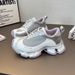 Women’s Shoes Rhinestones Thick Soled Dad Shoes And Mesh Breathable Single Shoes For Small Height Increase Casual Versatile Sports Shoes_vogvips.com