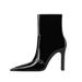 Women's Pointed Toe Ankle Boots – Chunky Heel, Faux Fur Lined, Slip-Resistant, Stylish Black Martin Boots For Fall & Winter_vogvips.com