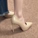 Soft Nude High Heels New Waterproof Platform Red Sole Patent Leather Pointed Toe Sexy Stiletto Single Shoes Women_vogvips.com