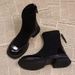 French Chunky Heel Short Women 2025 New Autumn Winter High-End Slim Nude For Petite Thick Sole Street Style Martin Boots_vogvips.com