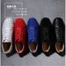 ACL Men's Shoes Rivet Low-top Lace-up Genuine Leather Breathable Studded Rhinestone White Couple Internet Celebrity_vogvips.com