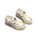Women's High Thick Bottom Canvas Shoes Casual Retro Heightening Design Spring New Style Student Fashion Flip Top Lace-Up_vogvips.com