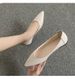 Genuine Leather Women's Soft-soled White Shoes, Pointed Toe, Flat Sole, Soft Leather, Non-slip, Comfortable Long_vogvips.com