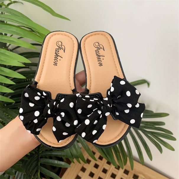 Summer Big Children's Slippers, Sandals, Casual Bow Anti Slip, Korean Version Soft Soled Girls' Shoes_vogvips.com