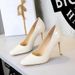 8317 High-End Banquet Pointed Toe High Heels Simple Patent Leather Shiny Single Fashion Shallow Mouth Elegant Women's_vogvips.com