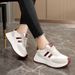 BN022 New 2024 Autumn Thick Soled Women's Shoes Height Increase Casual Splicing Sports Leather Shoes Student Fashion Sneakers_vogvips.com