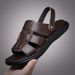 Men's Sandals Made Of Top-layer Cowhide, New Style Genuine Leather Non-slip Beach Shoes, Men's Soft-soled Dual-use_vogvips.com