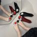 Korean Shoe Flower Jelly Shoe Accessories Hole Shoes Crystal Shoes Decorative Pink Fringed Flower Decorative Shoe Buckle_vogvips.com