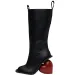 Womens Runway Sculptural Heel Knee Multiple Colors Avant Garde Smooth Leather High Fashion Statement Tall Boots For_vogvips.com