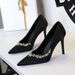 Elegant Satin Pointed-Toe High Heels With Rhinestone Embellishments For Women - Perfect For Evening Parties & Special Occasions_vogvips.com