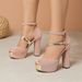 2025 New Low Heel Fashion Black Peep Toe Hollow Versatile Cross Buckle Strap Stiletto Super High Heels_vogvips.com