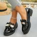 Platform Slip-on Low Top Single Shoes New Women's Thick Heel Bow Loafers_vogvips.com