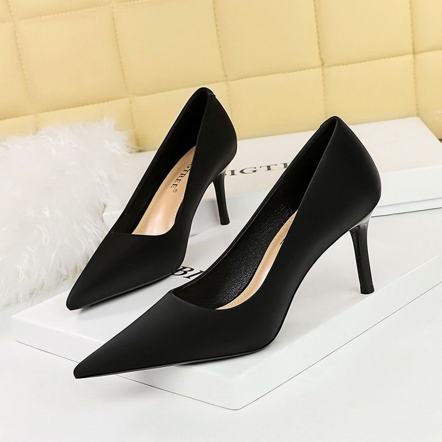 stiletto High Heel Shallow Mouth Pointed Toe Commuter High Heels Women's Shoes Single Shoes_vogvips.com