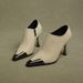 Women's Metallic Square-toed Deep-cut High-heeled With Thin Heels, Elegant 2025 New Style Anti-kick Ankle Boots, Brown_vogvips.com
