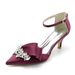 Mid To Low Heel Pointed Toe Hollow Rhinestone Wedding Shoes Style_vogvips.com